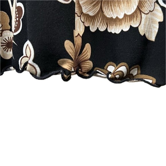 BCX Vintage Y2K Floral Print Babydoll Top Size Large Boho Going Out Top - Picture 3 of 7